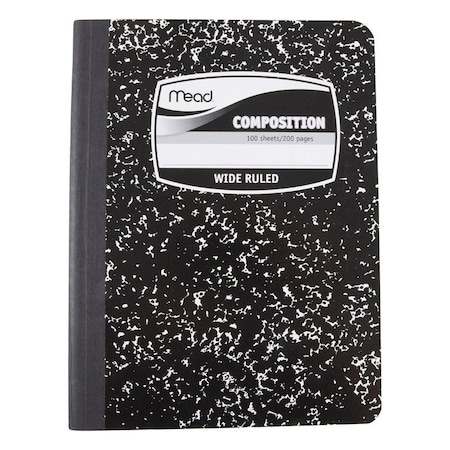 Mead Mead 7-1/2 in. W X 9-3/4 in. L Wide Ruled Stitched Black Composition Book 09910